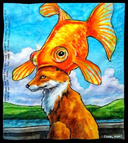 A Mom Creates Daily Napkin Art For Her Kids Lunchtime