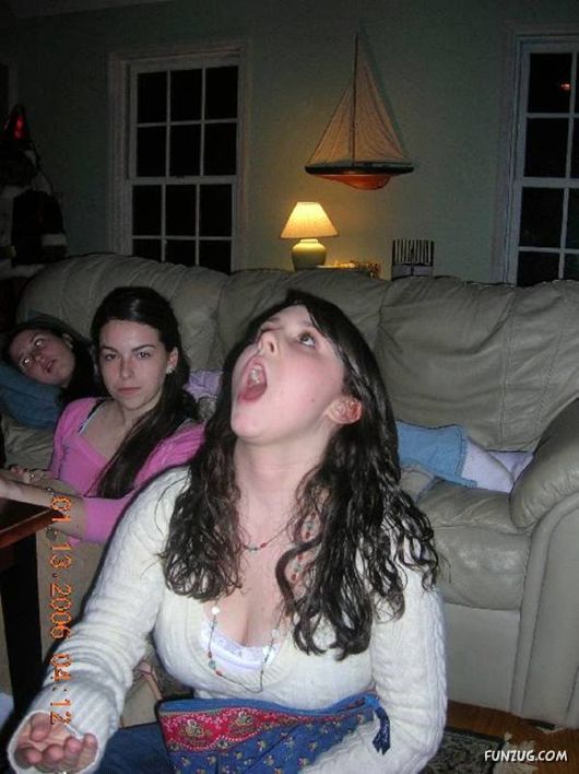 Crazy Galz Catching with Mouths